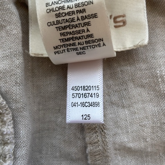 Chicos 100% Linen Wide Leg Pants. Size 2.5 or US 14. Tan. Lagenlook. - Picture 12 of 13